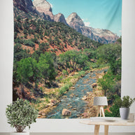 Zion National Park Wall Tapestry Utah River Southwest Art -