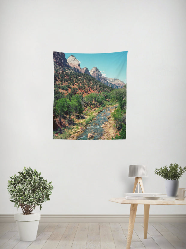 Zion National Park Wall Tapestry Utah River Southwest Art -