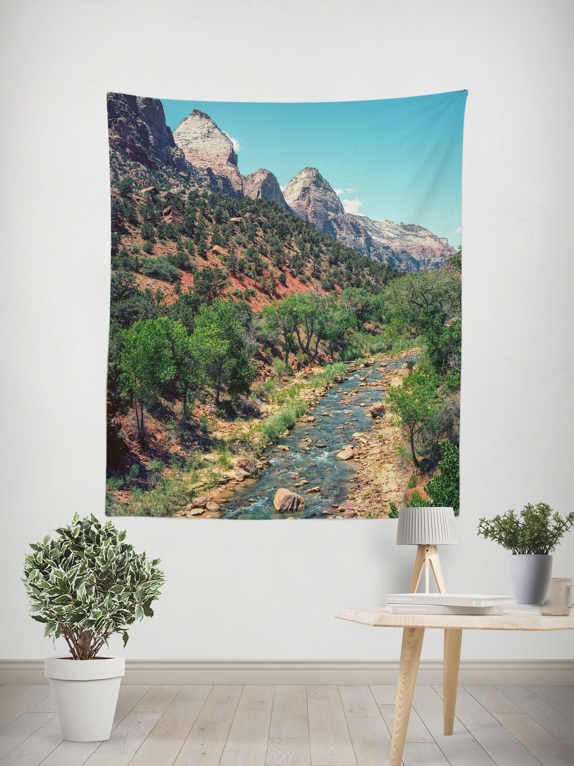 Zion National Park Wall Tapestry Utah River Southwest Art -