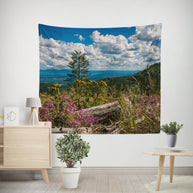 Mountain Top Wildflowers Wall Tapestry Forest Decor -