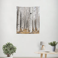 Tall Birch Trees Wall Tapestry Forest - Decorative