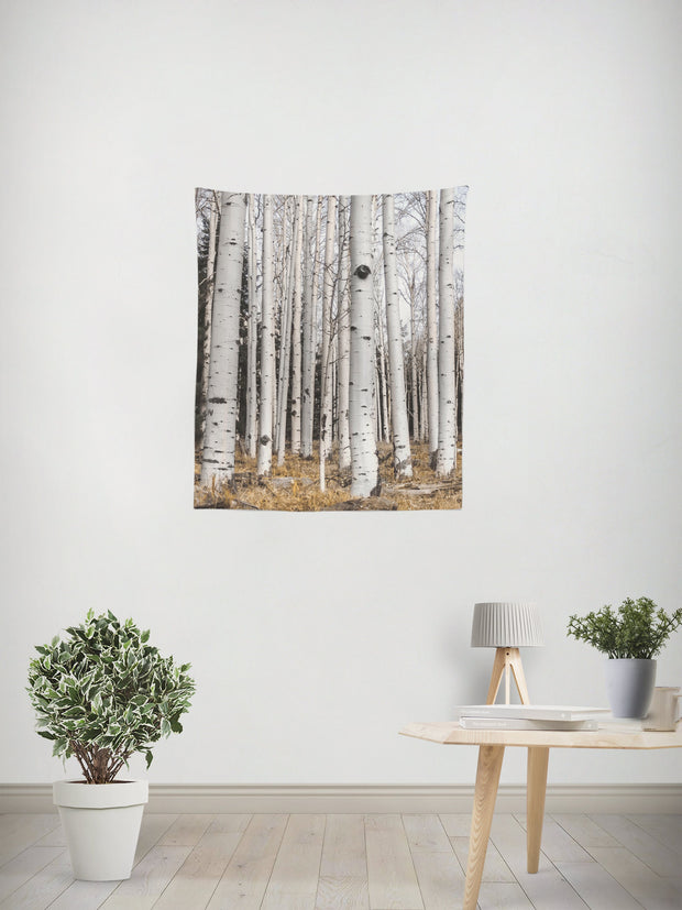 Tall Birch Trees Wall Tapestry Forest - Decorative