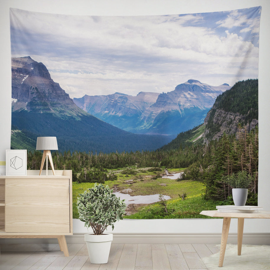 Logan Pass Glacier National Park Wall Tapestry - Decorative