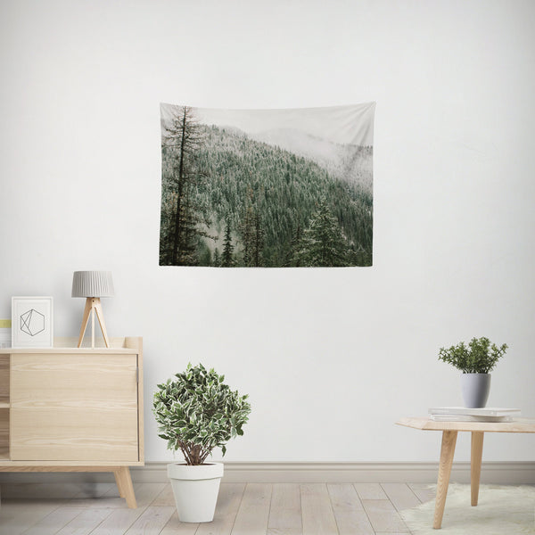 Snowy Mountain Top Wall Tapestry Winter Decor - Decorative