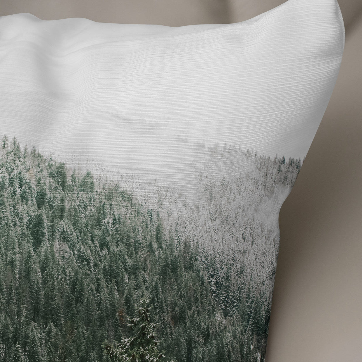 Snowy Mountain Throw Pillow Cover Winter Nature Decor -