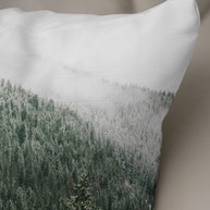 Snowy Mountain Throw Pillow Cover Winter Nature Decor -