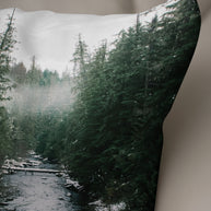 Winter River Throw Pillow Cover Snowy Scene Nature Decor -