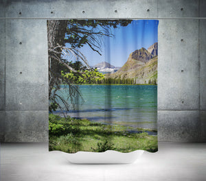 Glacier National Park Shower Curtain 71x74 inch Glacial Lake