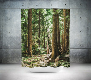 Cedar Forest Shower Curtain 71x74 inch Nature Bathroom - in