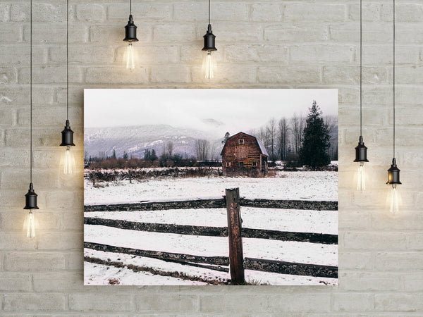 Winter Barn Rustic Photography Idaho Photo Print