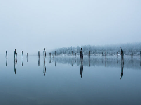Winter Lake Reflection Photo Print Nature Photography