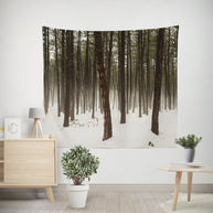 Fog in the Trees Nature Wall Tapestry Winter Scenery -