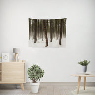 Fog in the Trees Nature Wall Tapestry Winter Scenery -