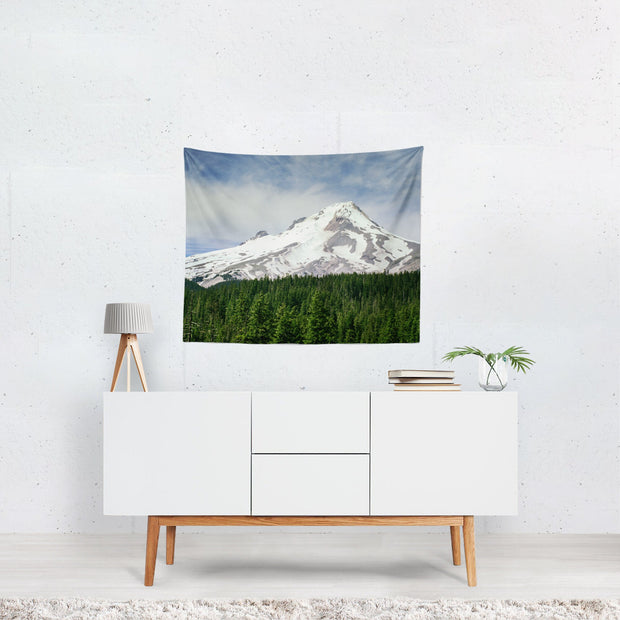 Snowy Mt Hood Oregon Wall Tapestry Mountain Peak -