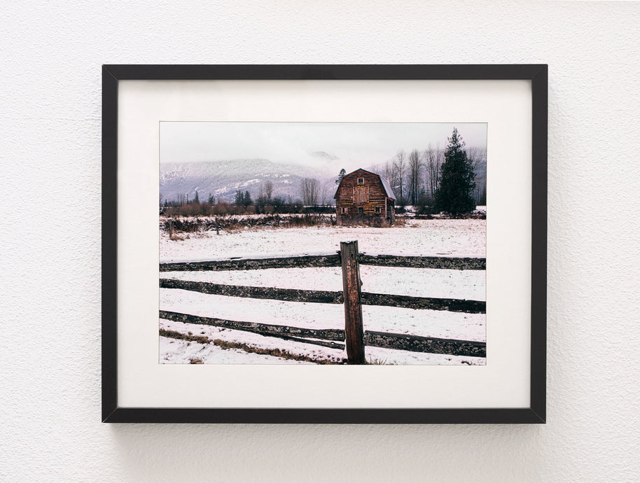 Winter Barn Rustic Photography Idaho Photo Print