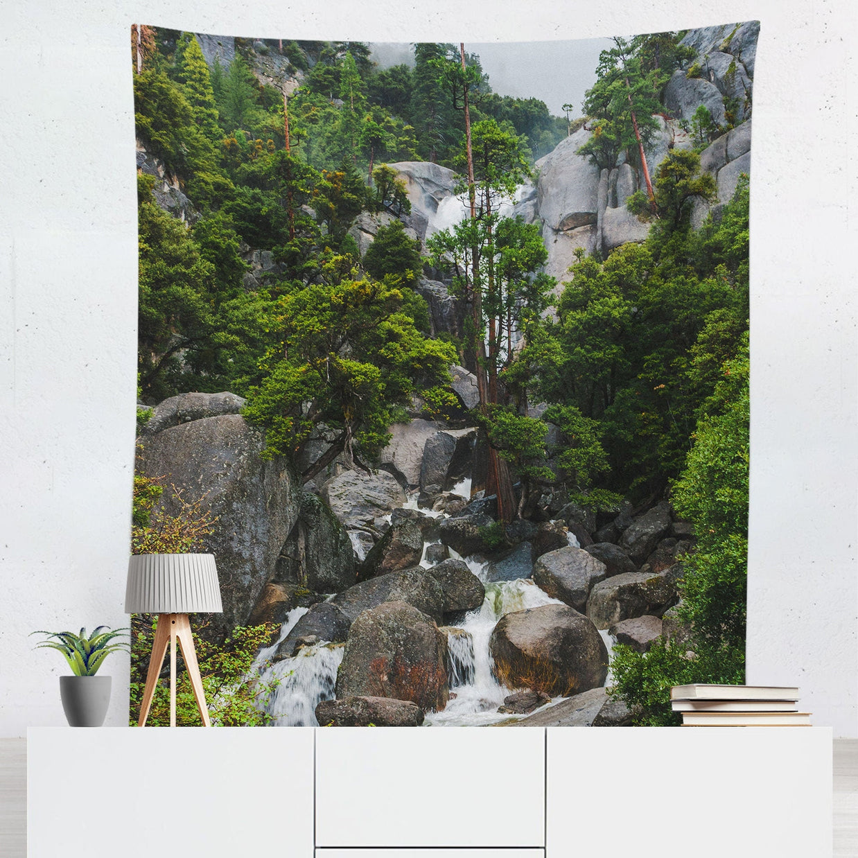 Yosemite National Park Waterfall Wall Tapestry Scenic