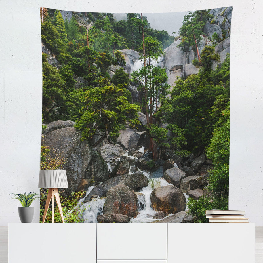 Yosemite National Park Waterfall Wall Tapestry Scenic