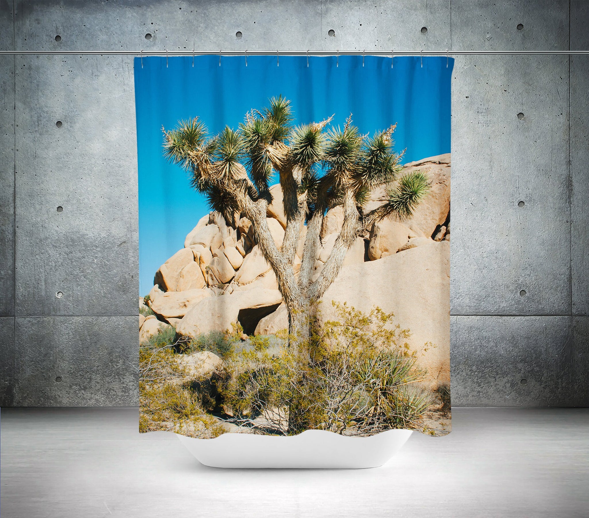 Joshua Tree Cactus Shower Curtain 71x74 inch Desert Decor -