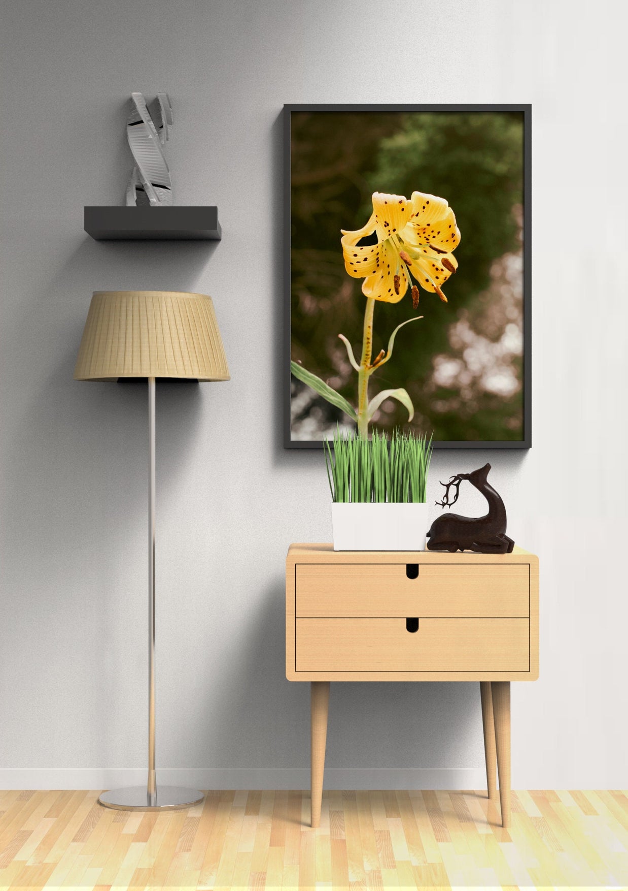 Tiger Lily Wildflower Photography Forest Scene Nature Wall