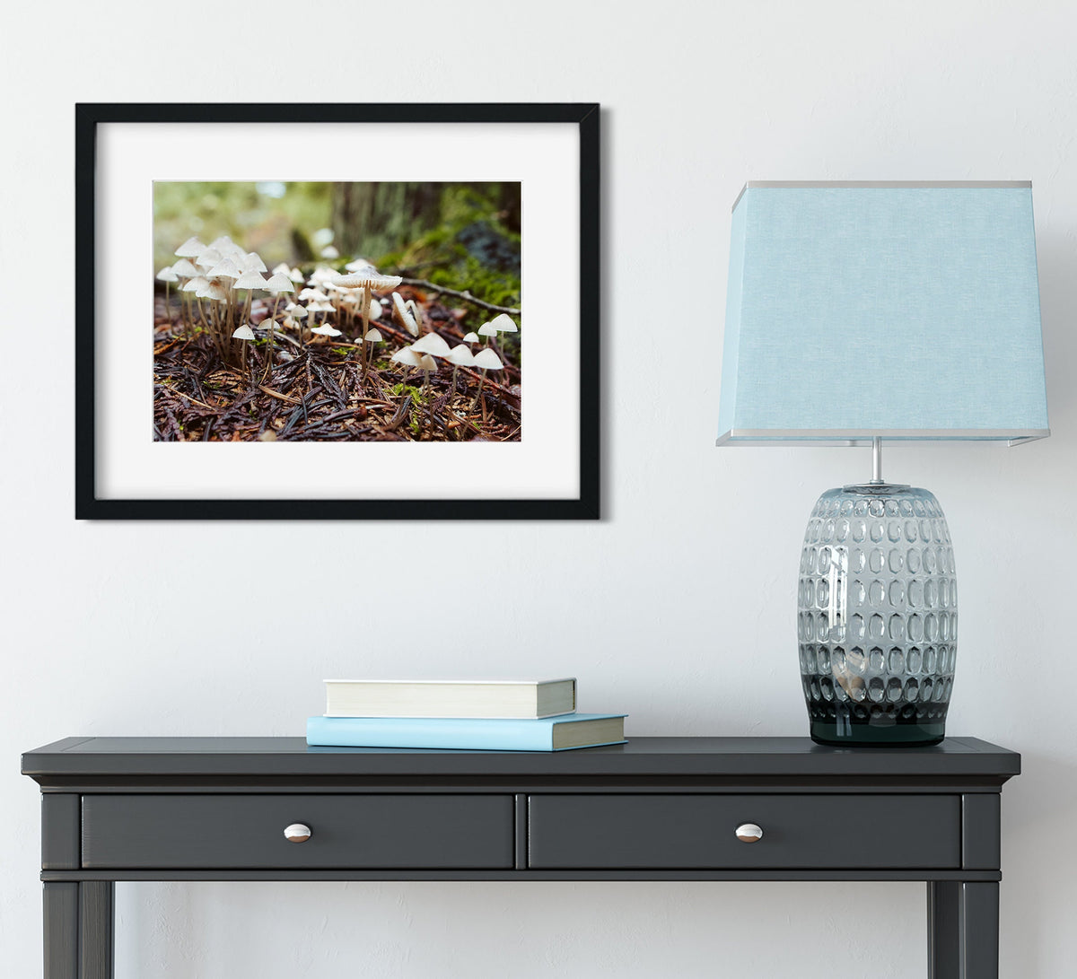 Tiny White Mushrooms Woodland Photography Pacific Northwest