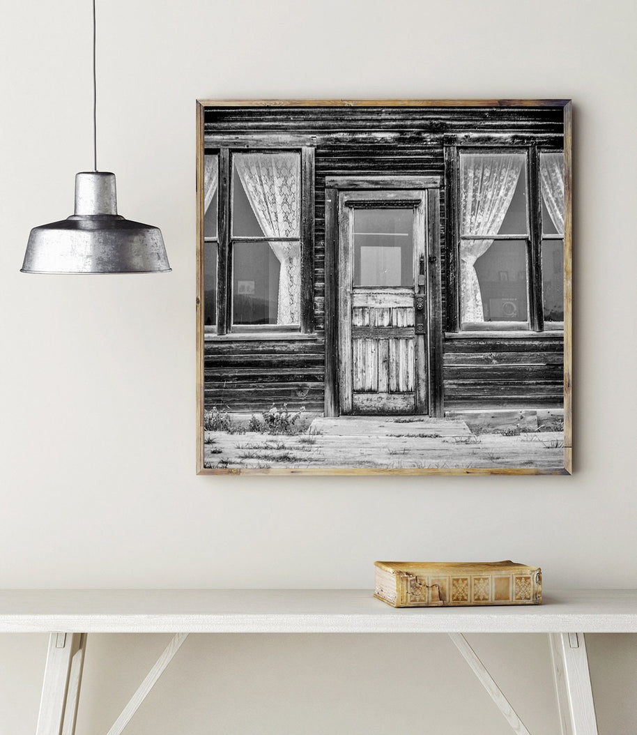 Ghost Town Door Photo Print Black and White Film Photography