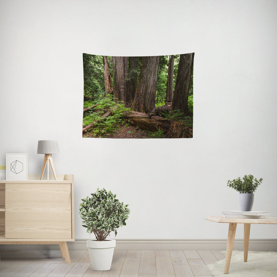 Mysterious Cedar Forest Wall Tapestry - Decorative
