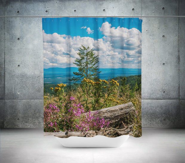 Wildflower Mountain Shower Curtain 71x74 inch - Scenic