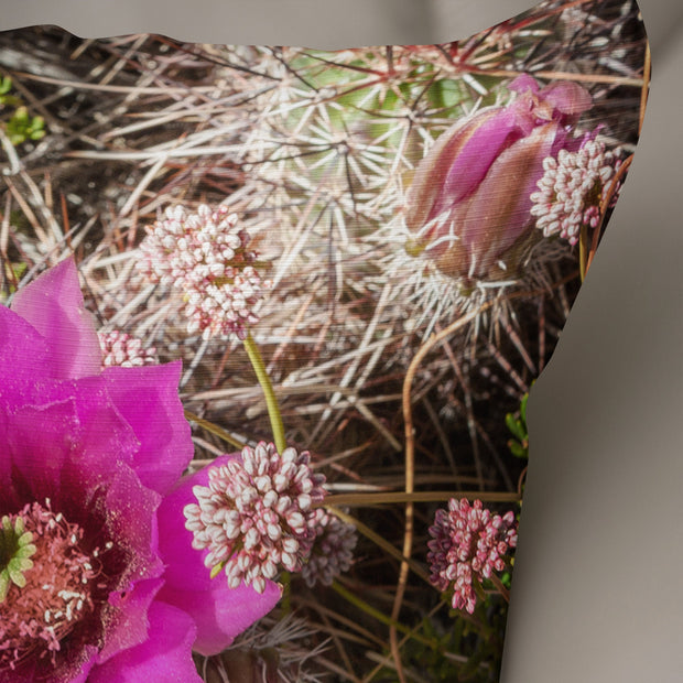 Colorful Cactus Flower Throw Pillow Cover Hot Pink - Pillows