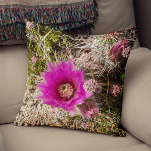 Colorful Cactus Flower Throw Pillow Cover Hot Pink - Pillows