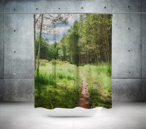 Aspen Forest Trail Shower Curtain 71in x 74in - Hiking
