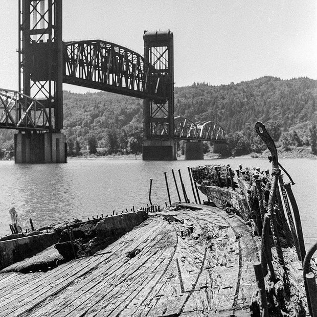 Shipwreck Portland Oregon Photo Print Black and White Film