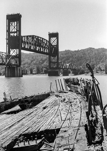 Shipwreck Portland Oregon Photo Print Black and White Film