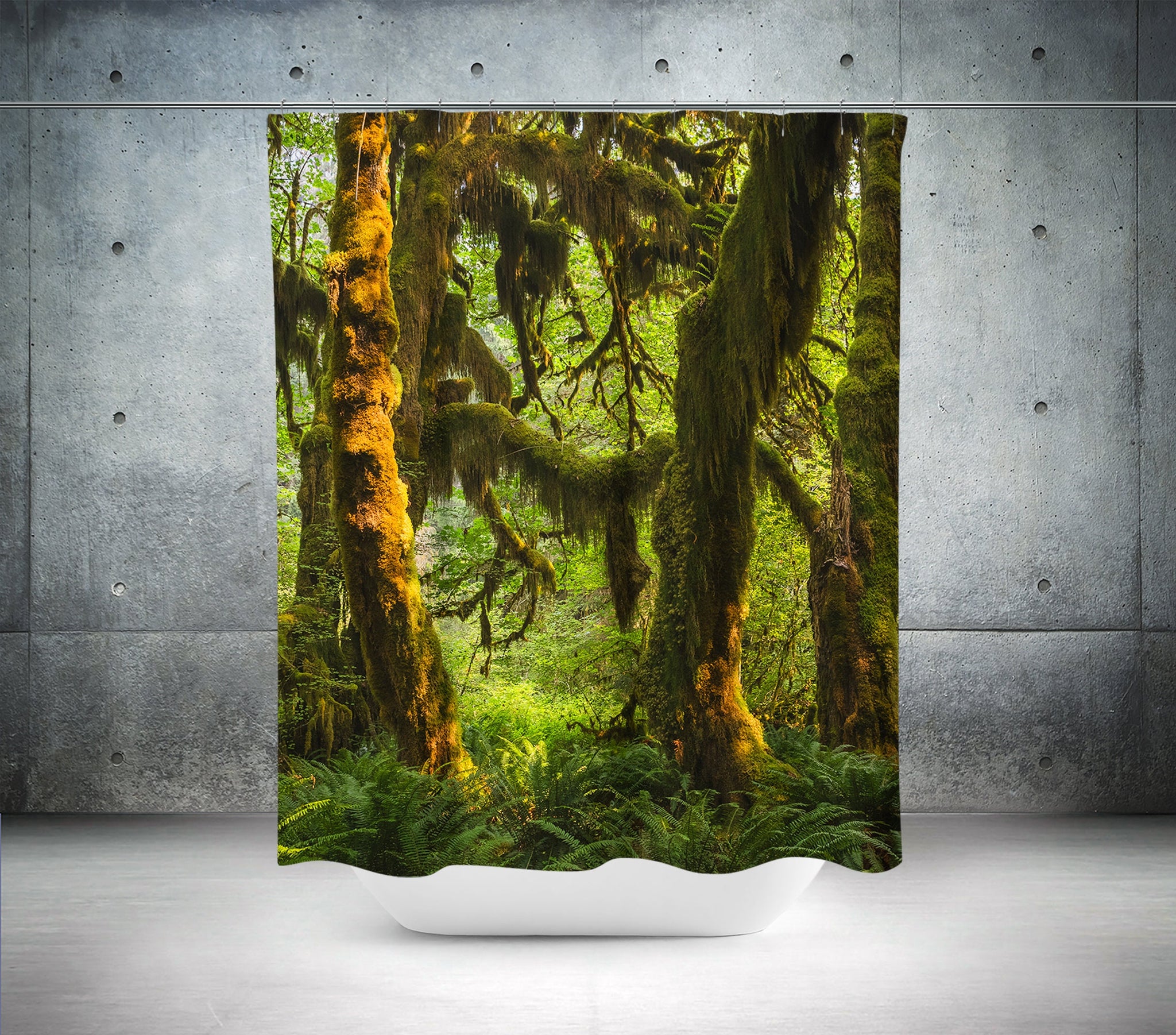 Mossy Forest Shower Curtain 71x74 inch Olympic National Park