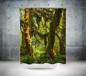Mossy Forest Shower Curtain 71x74 inch Olympic National Park