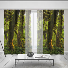 Mossy Forest Window Curtains 50x84 Sheer or Blackout - &