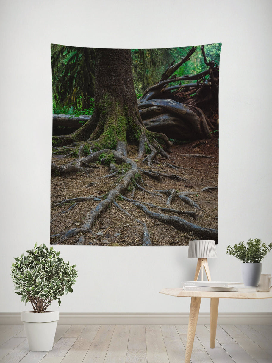 Northwest Forest Tree Roots Wall Tapestry - Decorative