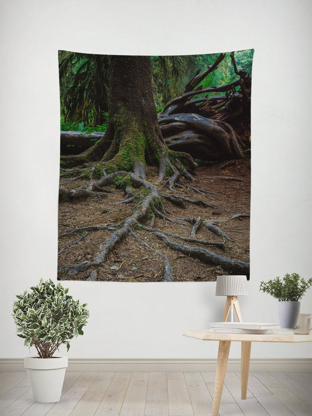 Northwest Forest Tree Roots Wall Tapestry - Decorative
