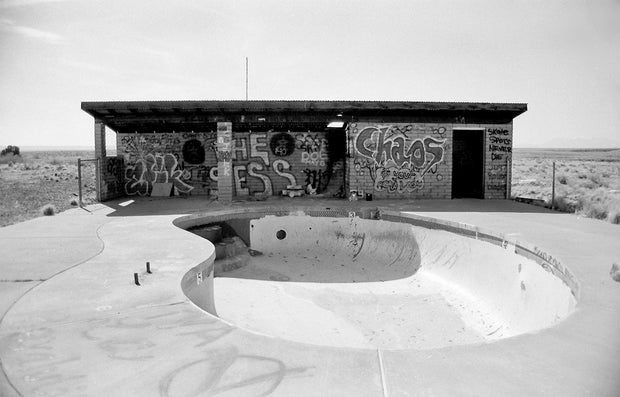 Ghost Town Pool Photo Print Black and White Arizona