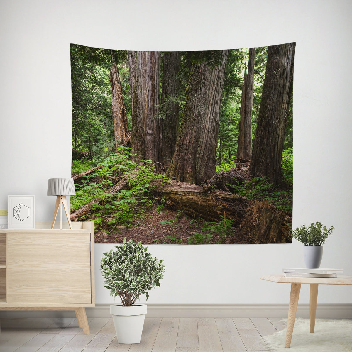 Mysterious Cedar Forest Wall Tapestry - Decorative