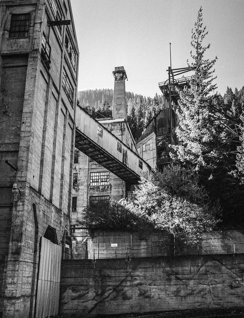 Ghost Town Photo Print Mining Facility Black and White Film