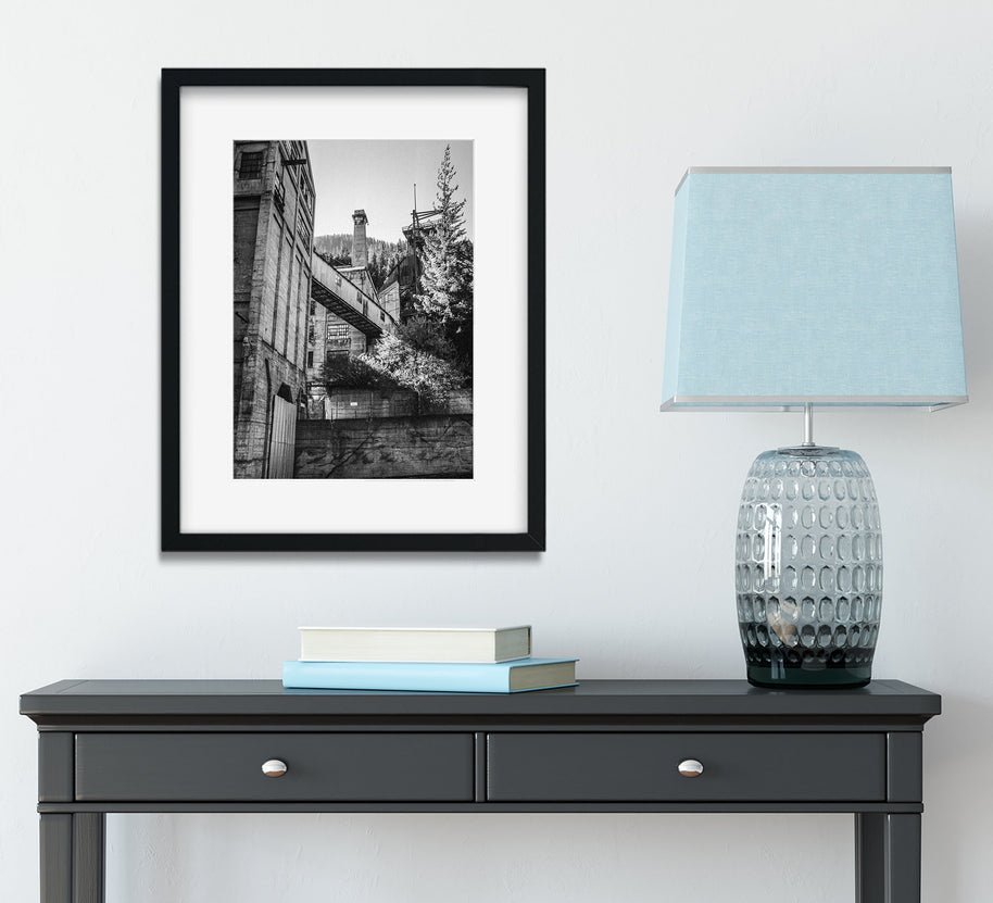 Ghost Town Photo Print Mining Facility Black and White Film
