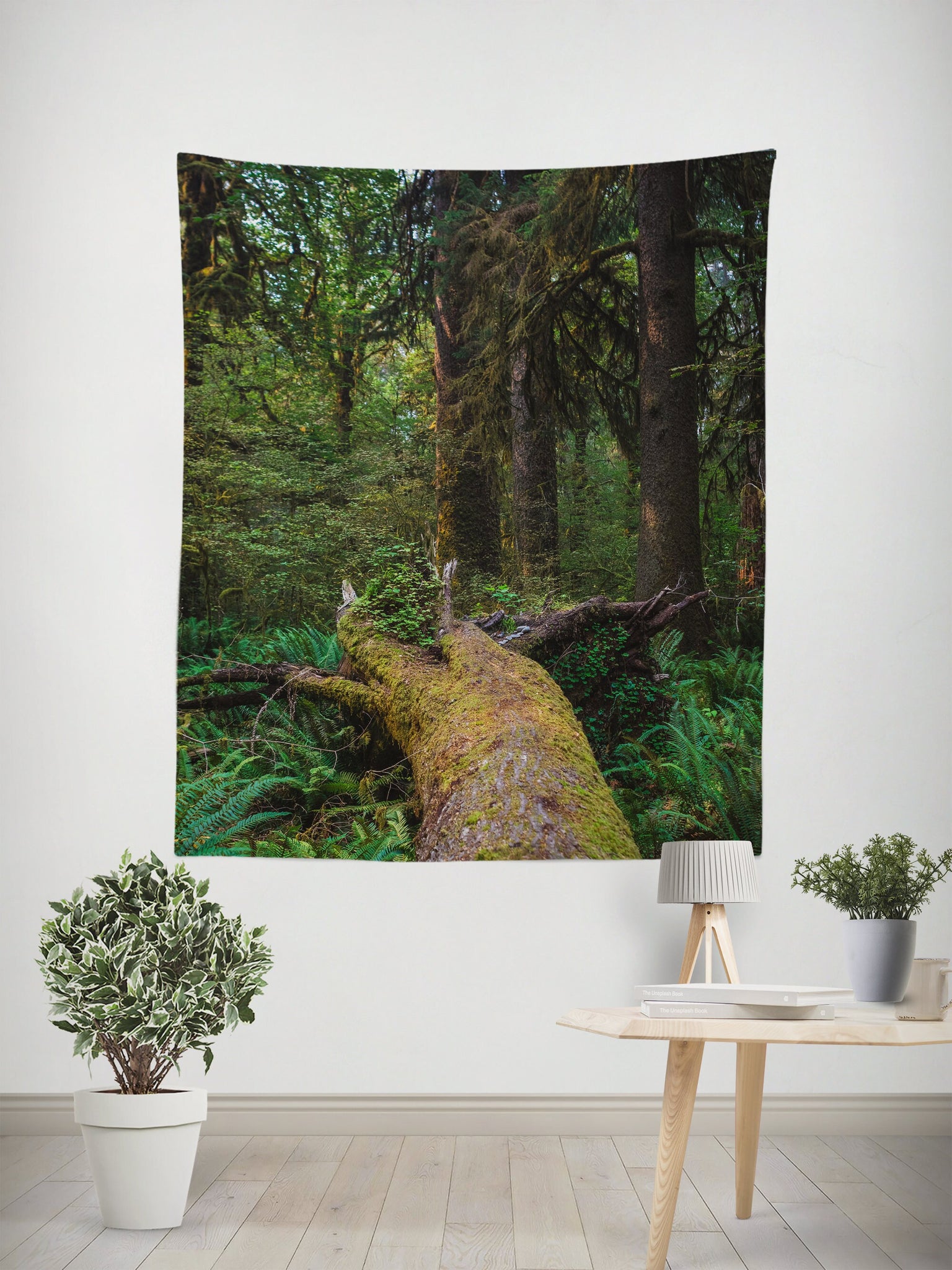 Fallen Tree Olympic Forest Wall Tapestry - Decorative