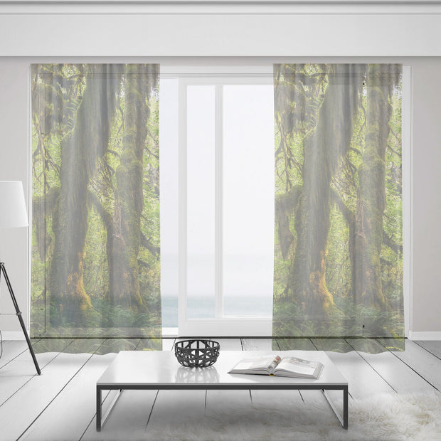 Mossy Forest Window Curtains 50x84 Sheer or Blackout - &
