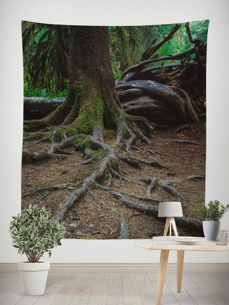 Northwest Forest Tree Roots Wall Tapestry - Decorative