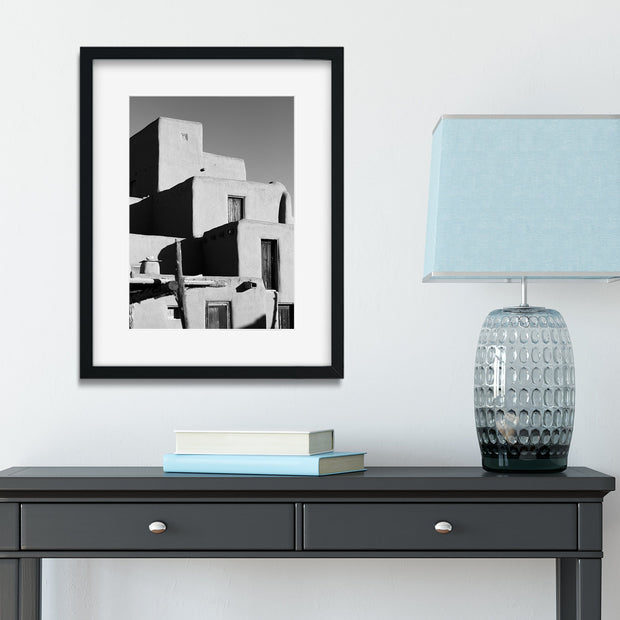 New Mexico Taos Pueblo Photo Print Southwest Black and White