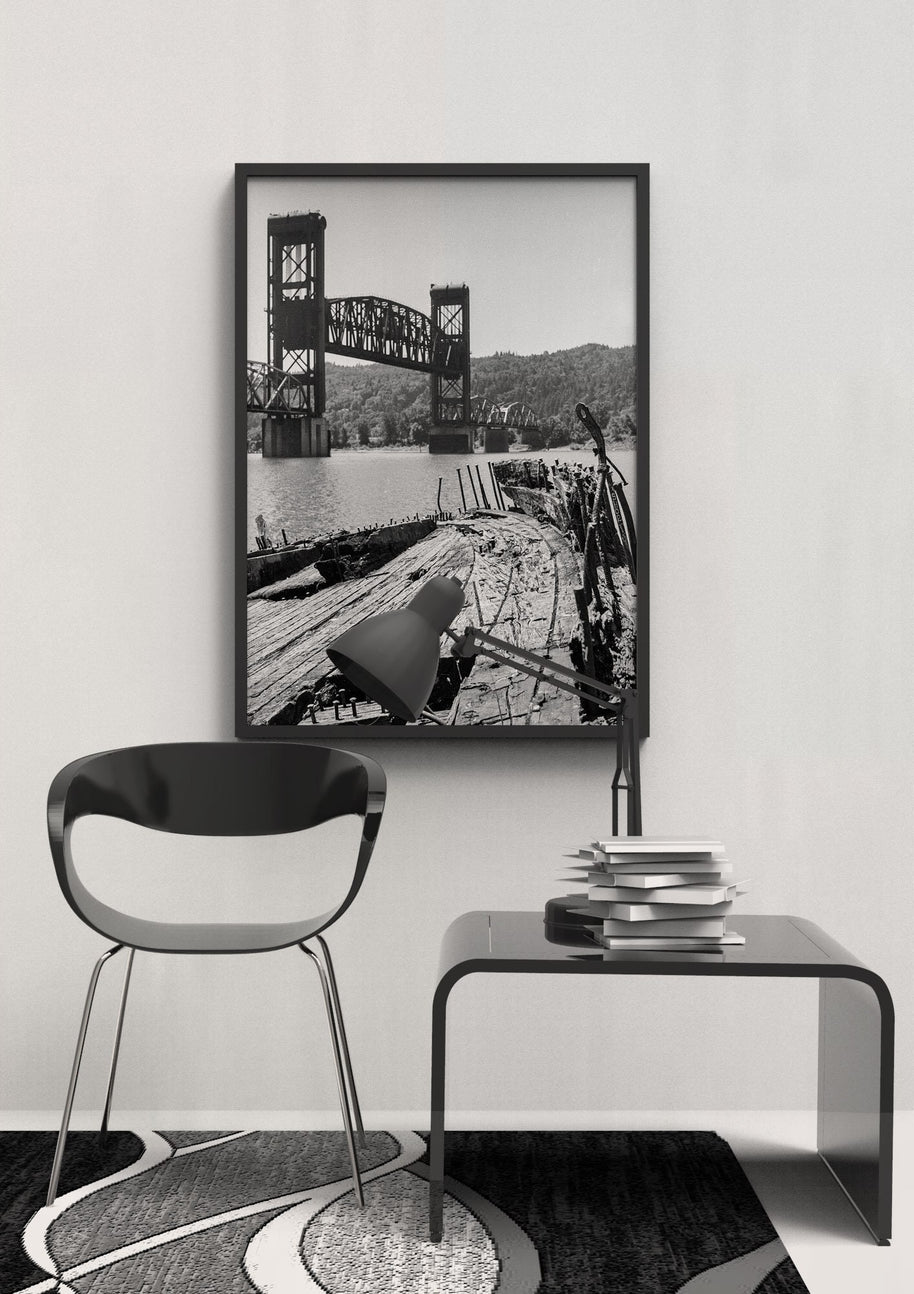 Shipwreck Portland Oregon Photo Print Black and White Film