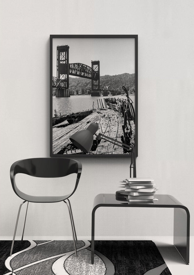 Shipwreck Portland Oregon Photo Print Black and White Film