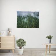 Foggy Forest Wall Tapestry Wilderness Theme Decor -