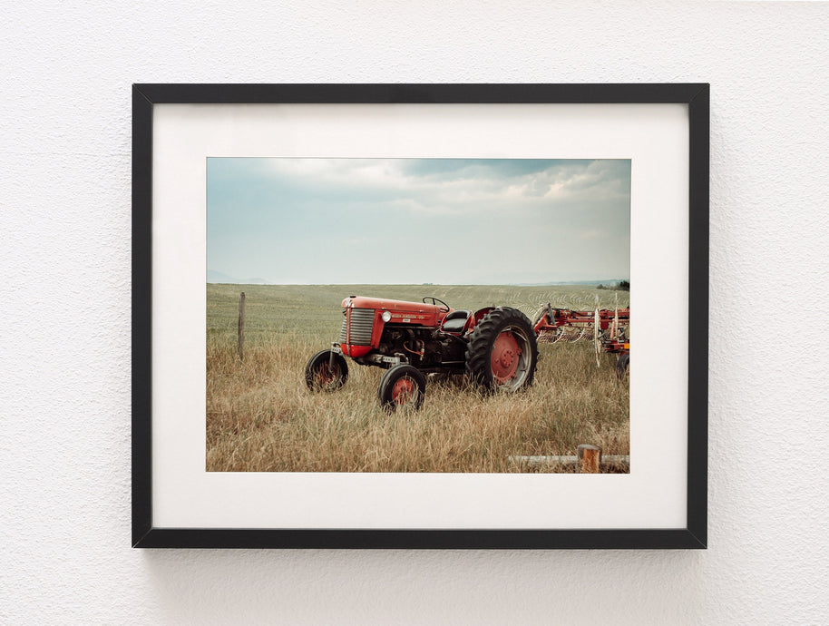 Red Tractor Montana Wall Art Rustic Farm Photography