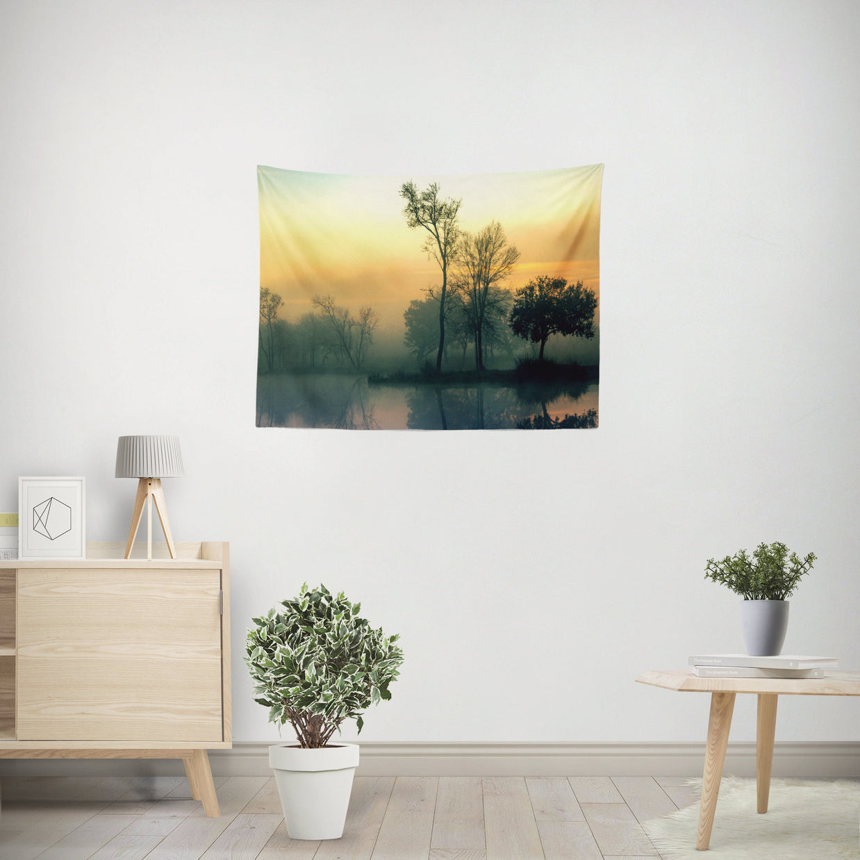 Sunset Wall Tapestry Lake Reflections Louisiana Bayou -